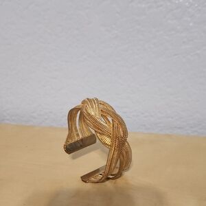 Elegant Gold-Tone Braided Bracelet